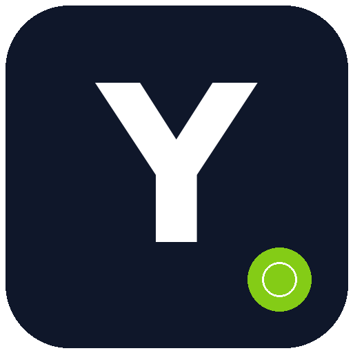 YONO Arcade Games brand mark - capital Y on a deep slate field with a lime accent chip