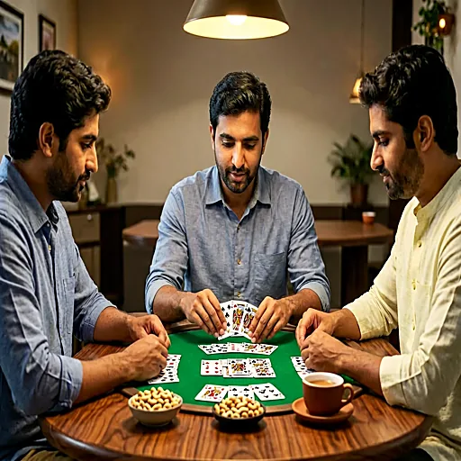 Editorial scene of a rummy table where a player is pinning a favourite title